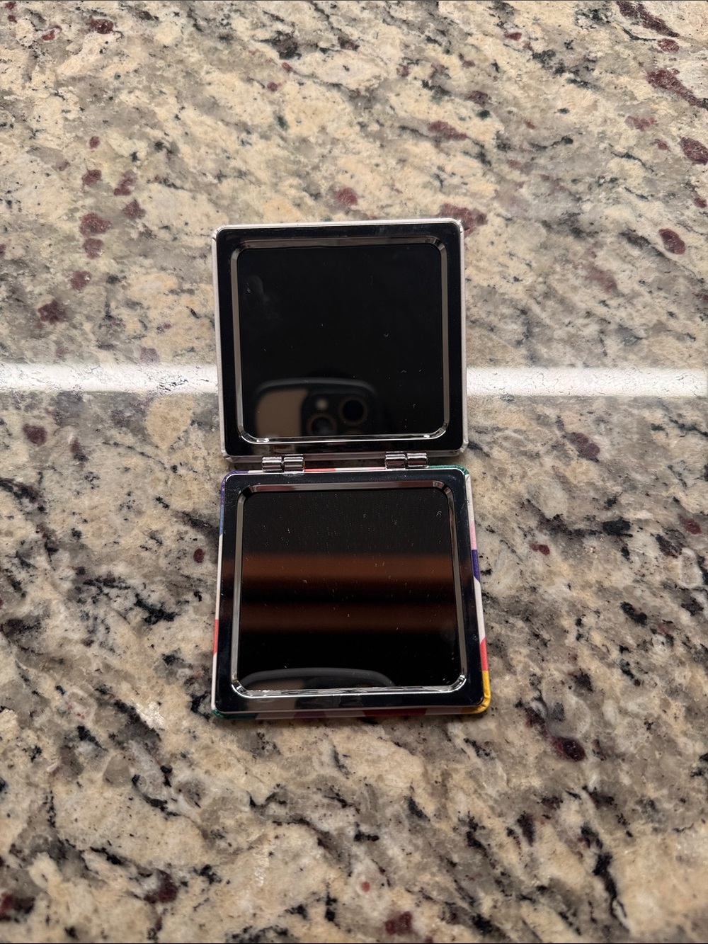 Compact Square Hand Mirror - Black Reflective Surface